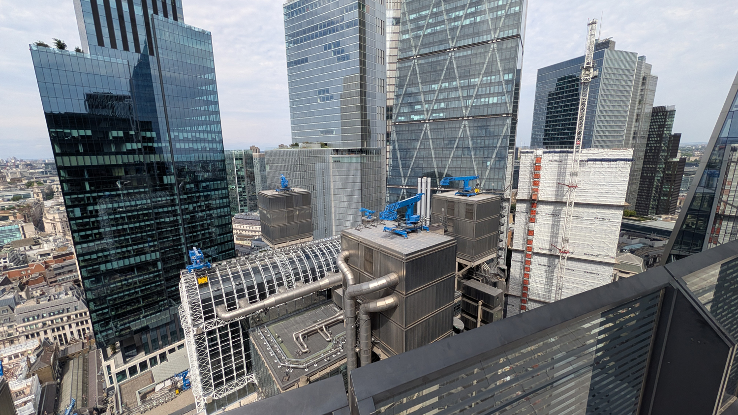 City towers seen from an upper floor of 51 Lime Street.