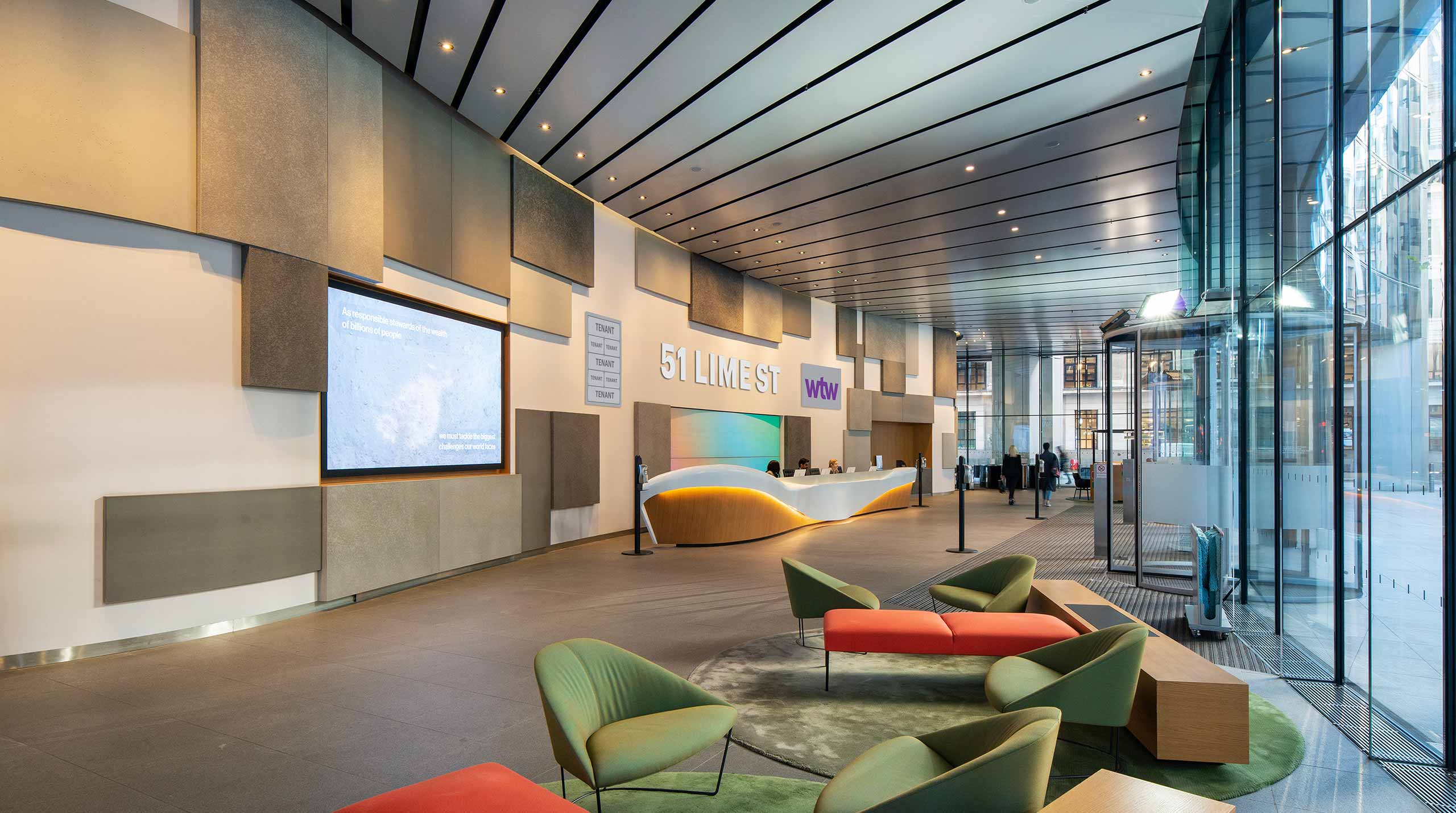 The reception hall at 51 Lime Street.